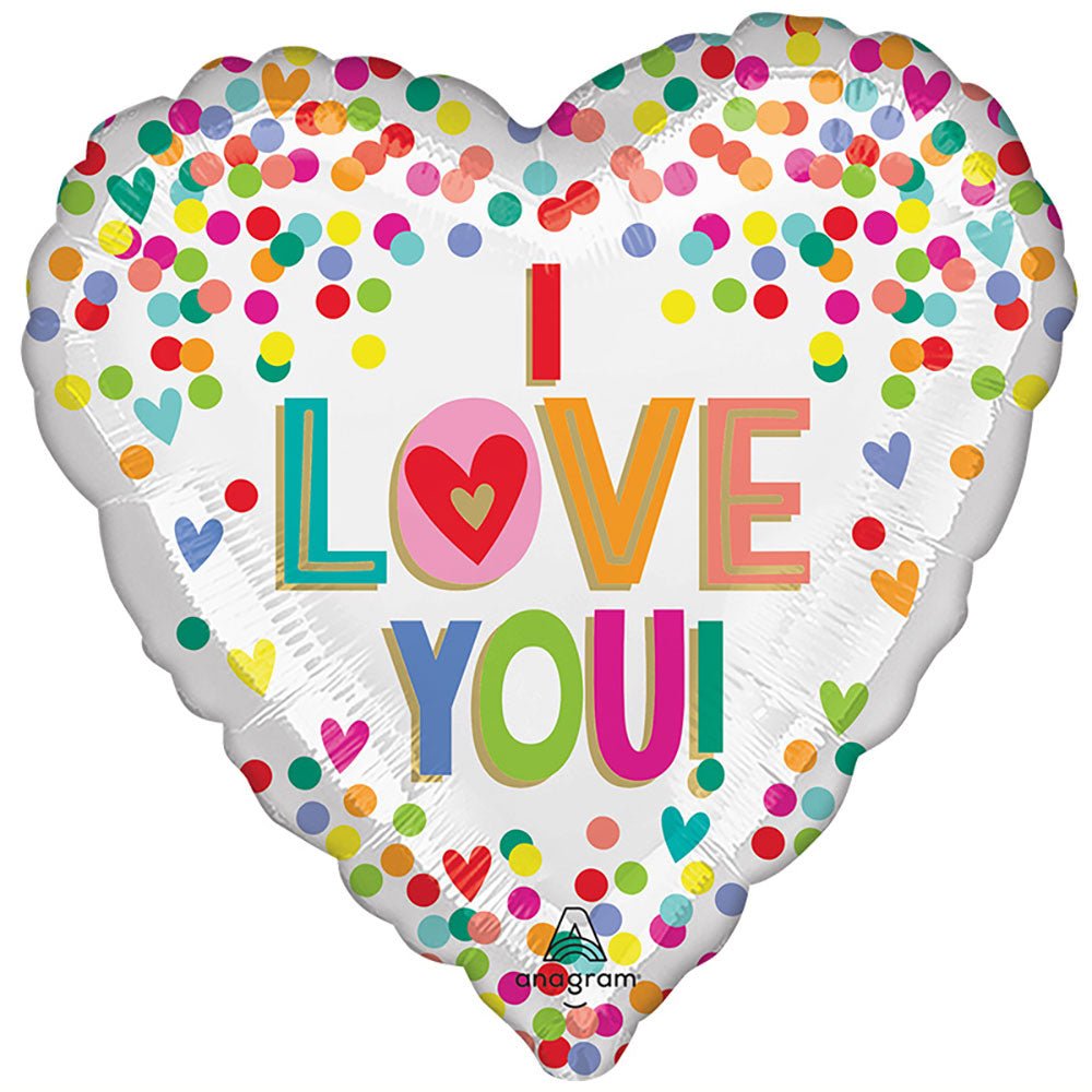 Foil Balloon I Love You Rainbow Dots