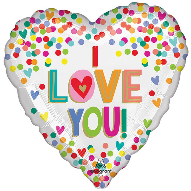 Foil Balloon I Love You Rainbow Dots
