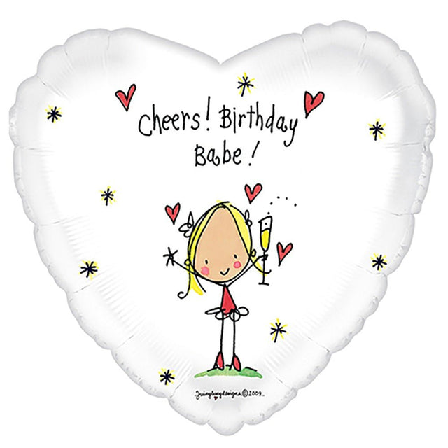 Foil Balloon Birthday Babe 17 Inch