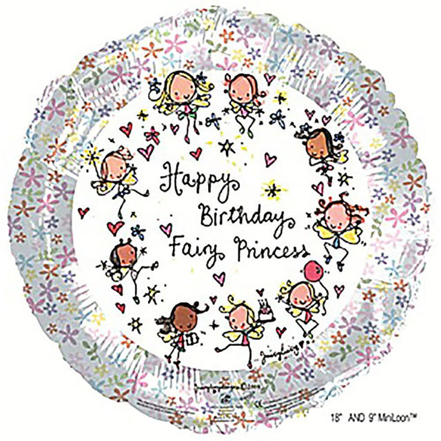 Foil Balloon Girls Birthday Fairy 17 Inch
