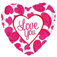 Foil Balloon Love You Neon Hearts 17 Inch
