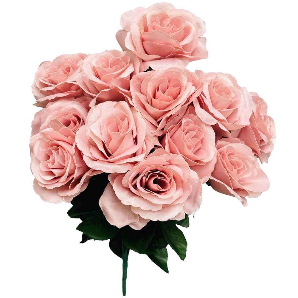 Silk Flowers Dusty Pink Rose Bush