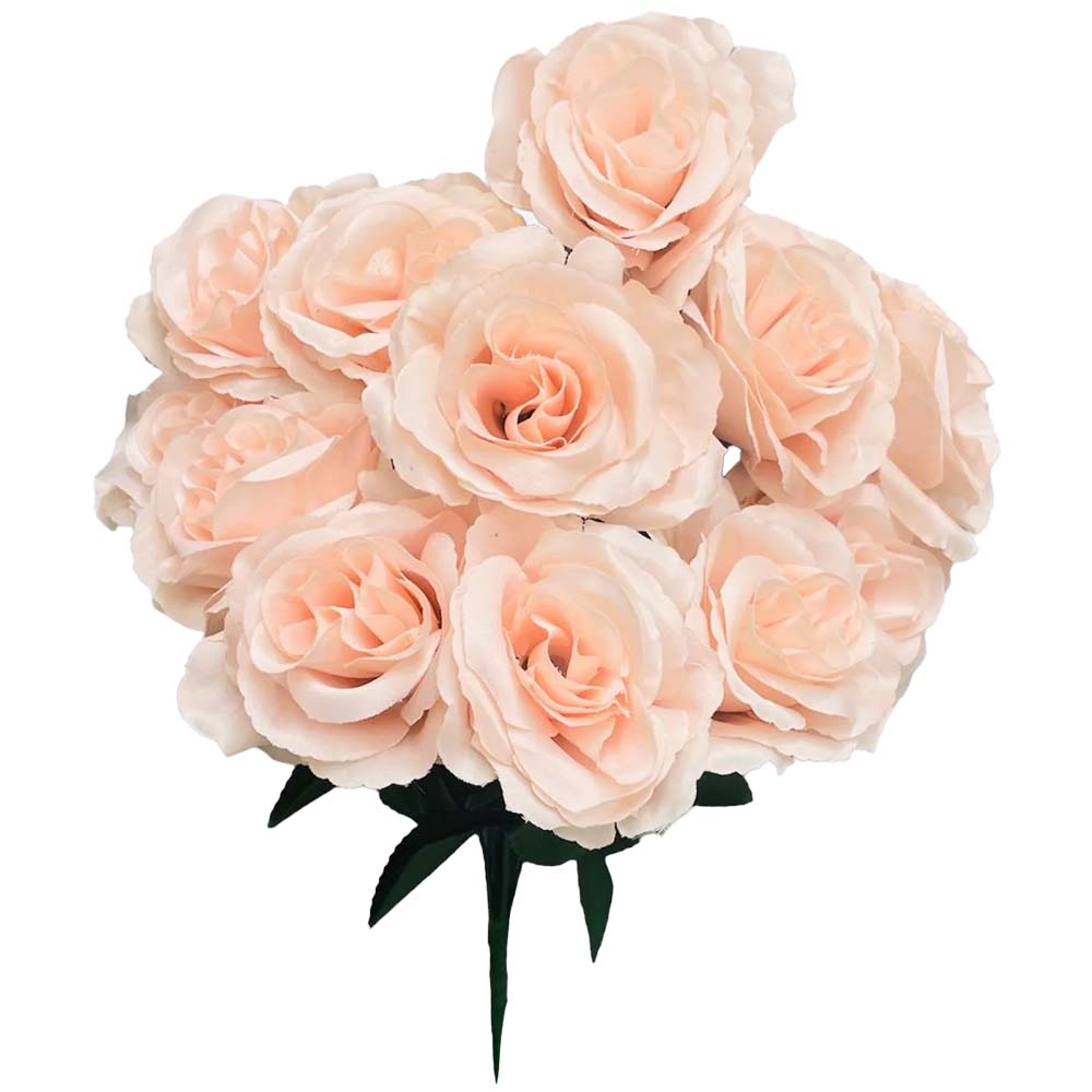 Silk Flowers Girls Satin Open Rose Bush Nude