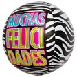 Foil Balloon Felicidades Zebra