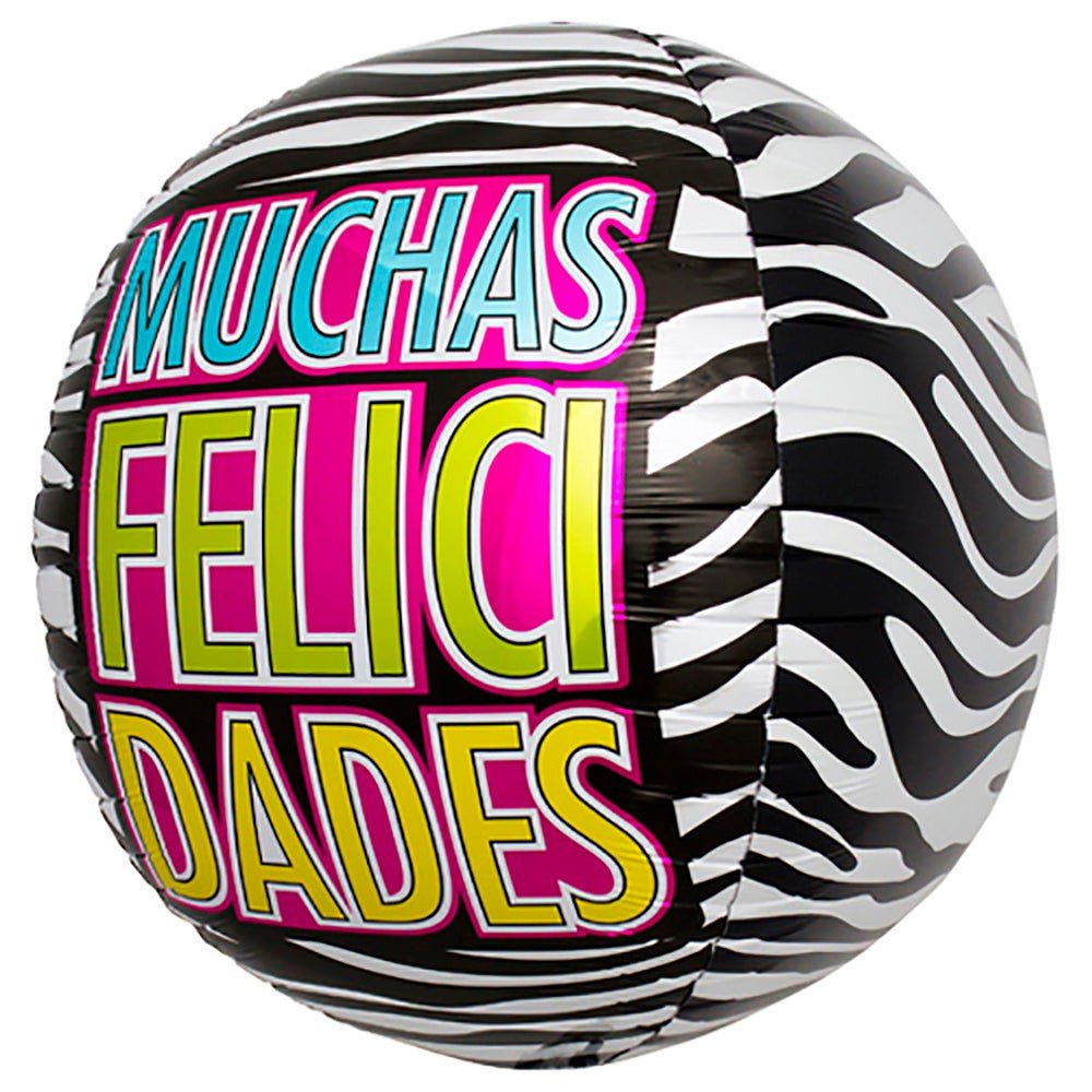 Foil Balloon Felicidades Zebra