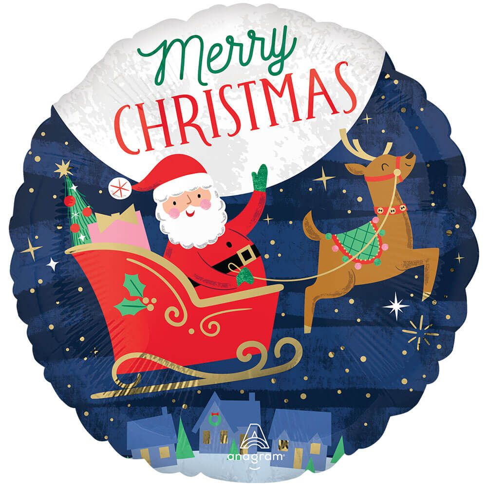 Christmas Foil Balloon Starry Night Merry Christmas