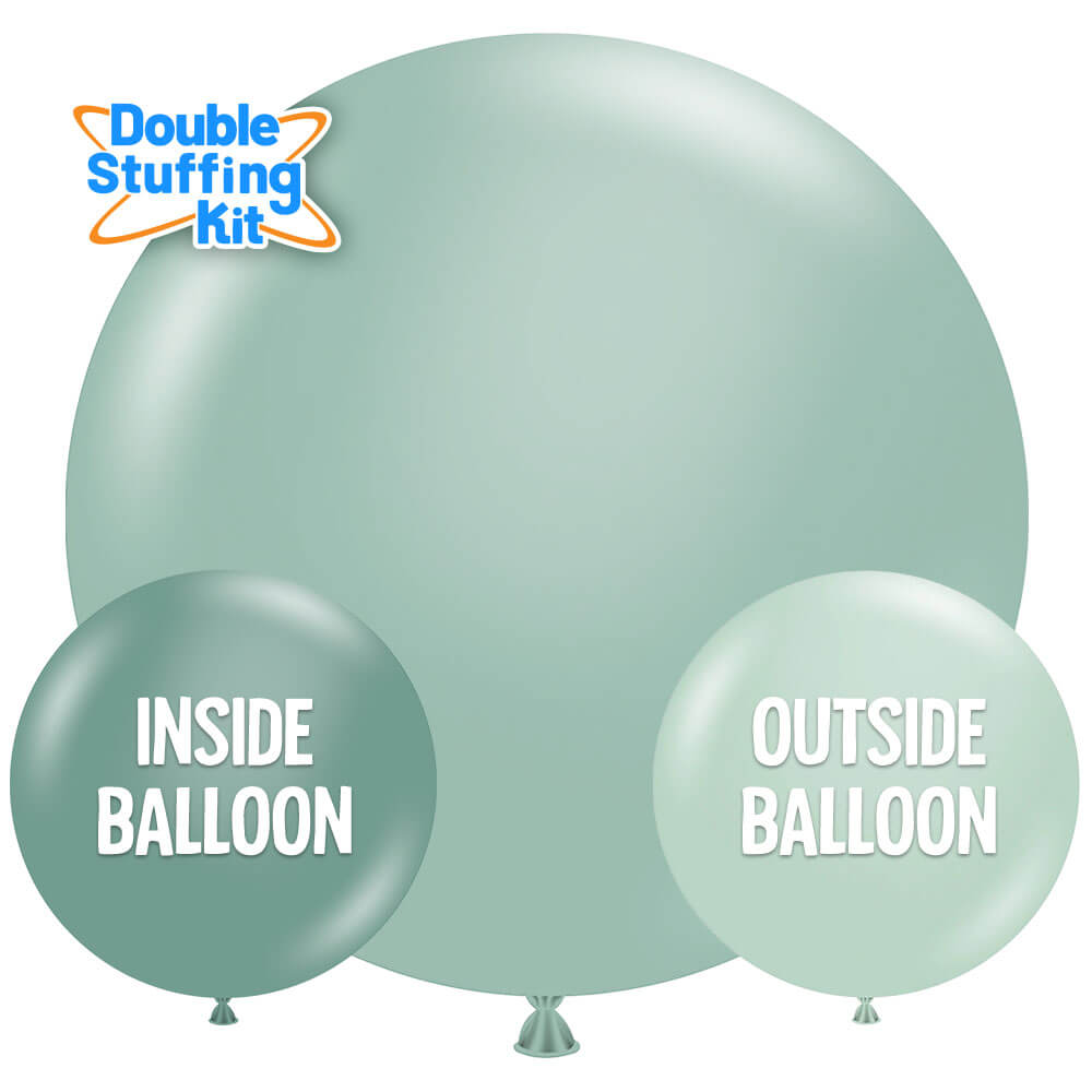 Latex Balloons 17 Inch TUFTEX Pastel Mint Double-Stuffing Kit