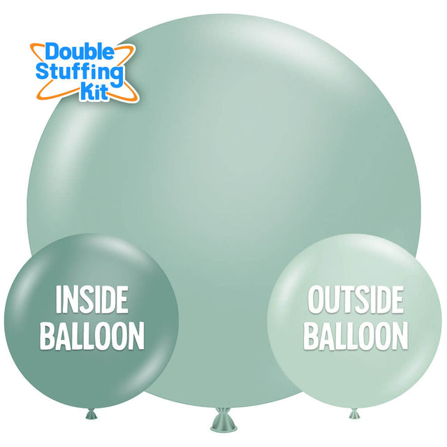 Latex Balloons 17 Inch TUFTEX Pastel Mint Double-Stuffing Kit