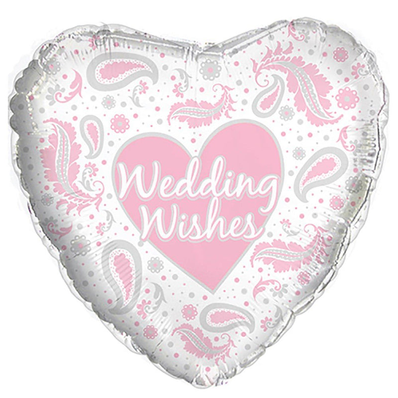 Wedding Wishes Paisley Foil Balloon