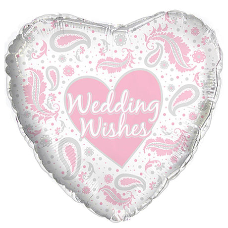 Wedding Wishes Paisley Foil Balloon