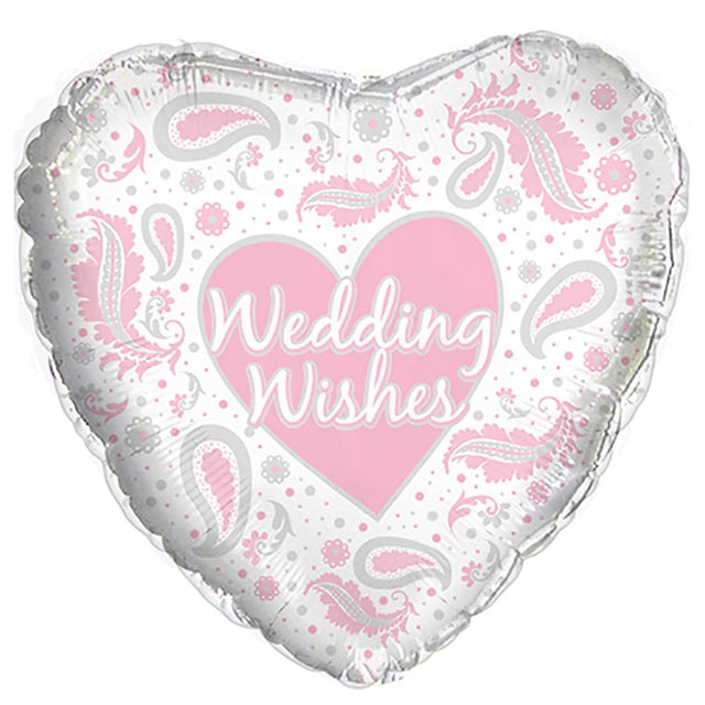Wedding Wishes Paisley Foil Balloon