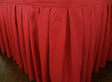 Accordion Pleat Polyester Table Skirt 17x29 Apple Red