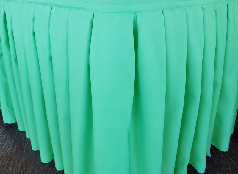 Accordion Pleat Polyester Table Skirt 21x29 Tiff Blue/Aqua Blue