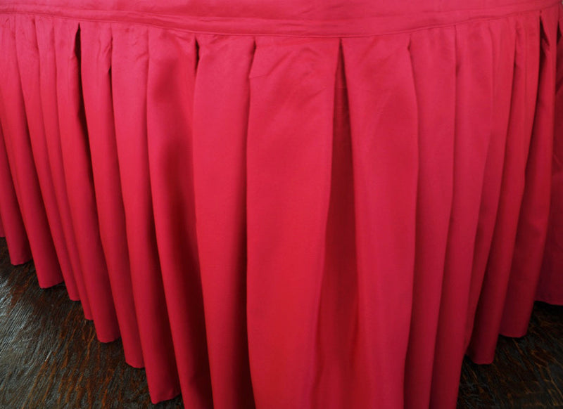 Accordion Pleat Polyester Table Skirt 17x29 Fuchsia