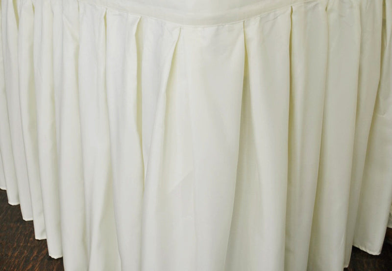 Accordion Pleat Polyester Table Skirt 21x29 Ivory