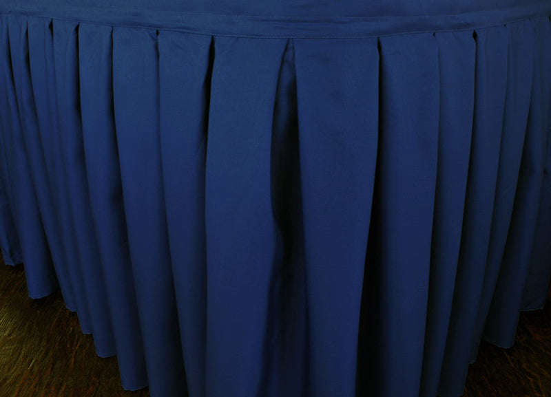 Polyester Table Skirt 17x29 Accordion Pleat Navy Blue