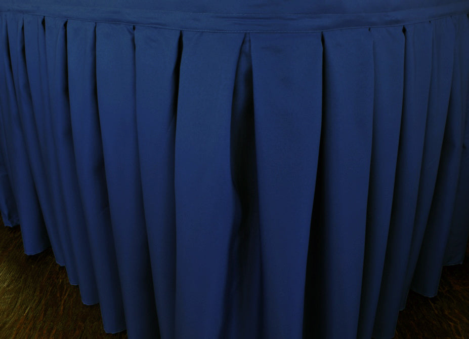 Polyester Table Skirt 17x29 Accordion Pleat Navy Blue