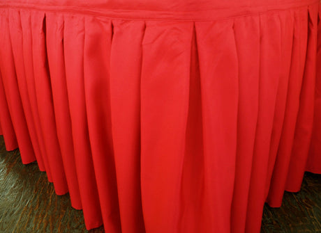 Accordion Pleat Premium Polyester Table Skirt 17x29 Red