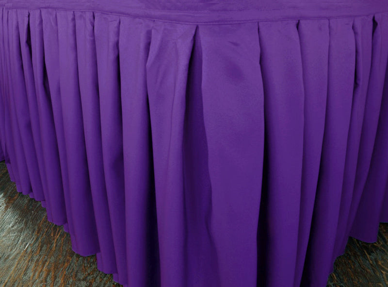 Accordion Pleat Polyester Table Skirt 17x29 Regency Purple