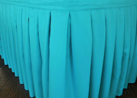 Polyester Table Skirt 21x29 Accordion Pleat Turquoise