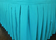 Accordion Pleat Polyester Table Skirt 17x29 Turquoise