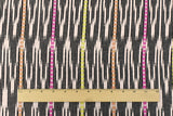 1 Yard Pink-Black-Multi Abstract Ikat Stripe Stretch Jacquard Double Knit Fabric 53 Inches Wide