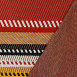 1 Yard Red-Yellow-Multi Diagonal Stripe Stretch Double Knit Fabric 65 Inches Wide