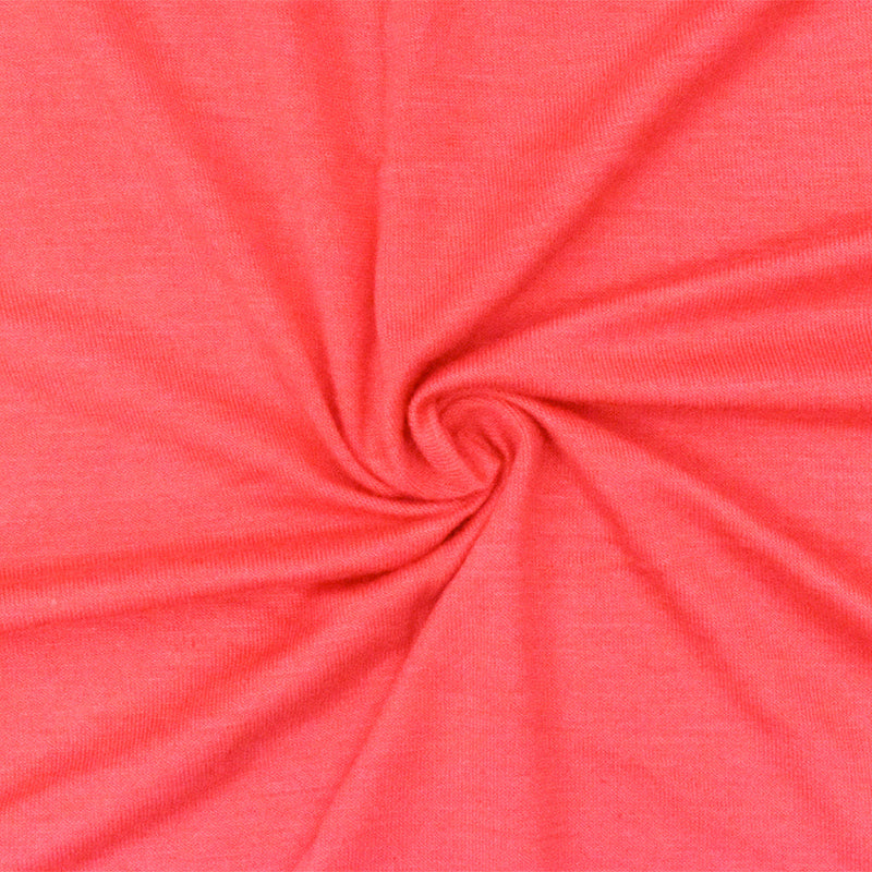 1 Yard Coral Red Solid Stretch Rayon Jersey Knit Fabric 62 Inches Wide