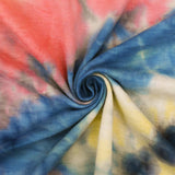 1 Yard Blush Blue Pink Multi Tie Dye Printed Stretch Baby French Terry Knit Fabric 60 Inches Wide