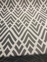 Osmo Diamond Argyle Silver Crown Jacquard Polyester Fabric - Silver Diamond Argyle Jacquard, 60" Width, 7.75" Horizontal Repeat, 11" Vertical Repeat (1 Yard)