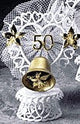 Anniversary Cake Topper - E420G- Golden Anniversary with Bell