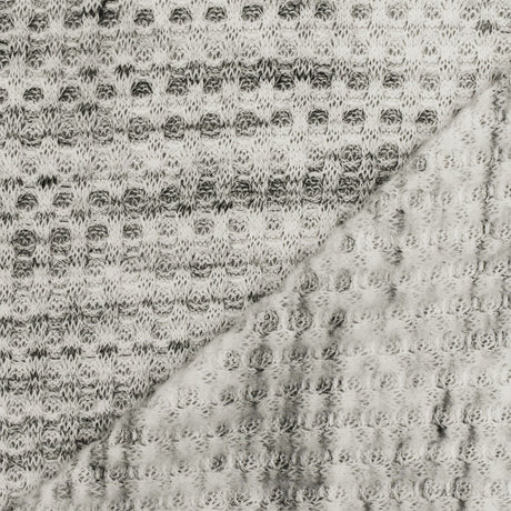 1 Yard Soft Gray White Black Texture Stretch Brushed Thermal Knit Fabric 58 Inches Wide