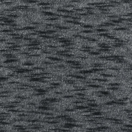 1 Yard Basic Black White Slub Stretch Poly Jersey Knit Fabric 56 Inches Wide