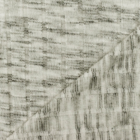 1 Yard Nature Ivory Gray Black Slub Stretch 8x3 Rib Knit Fabric 56 Inches Wide