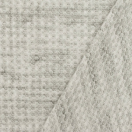 1 Yard Dusty Ivory Gray Black Texture Stretch Poly Thermal Knit Fabric 55 Inches Wide