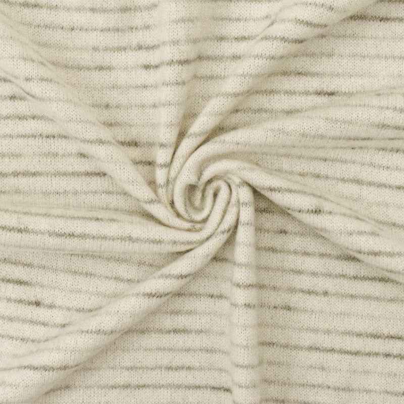 1 Yard Light Beige Gray Multi Stripe Stretch Jersey Knit Fabric 57 Inches Wide