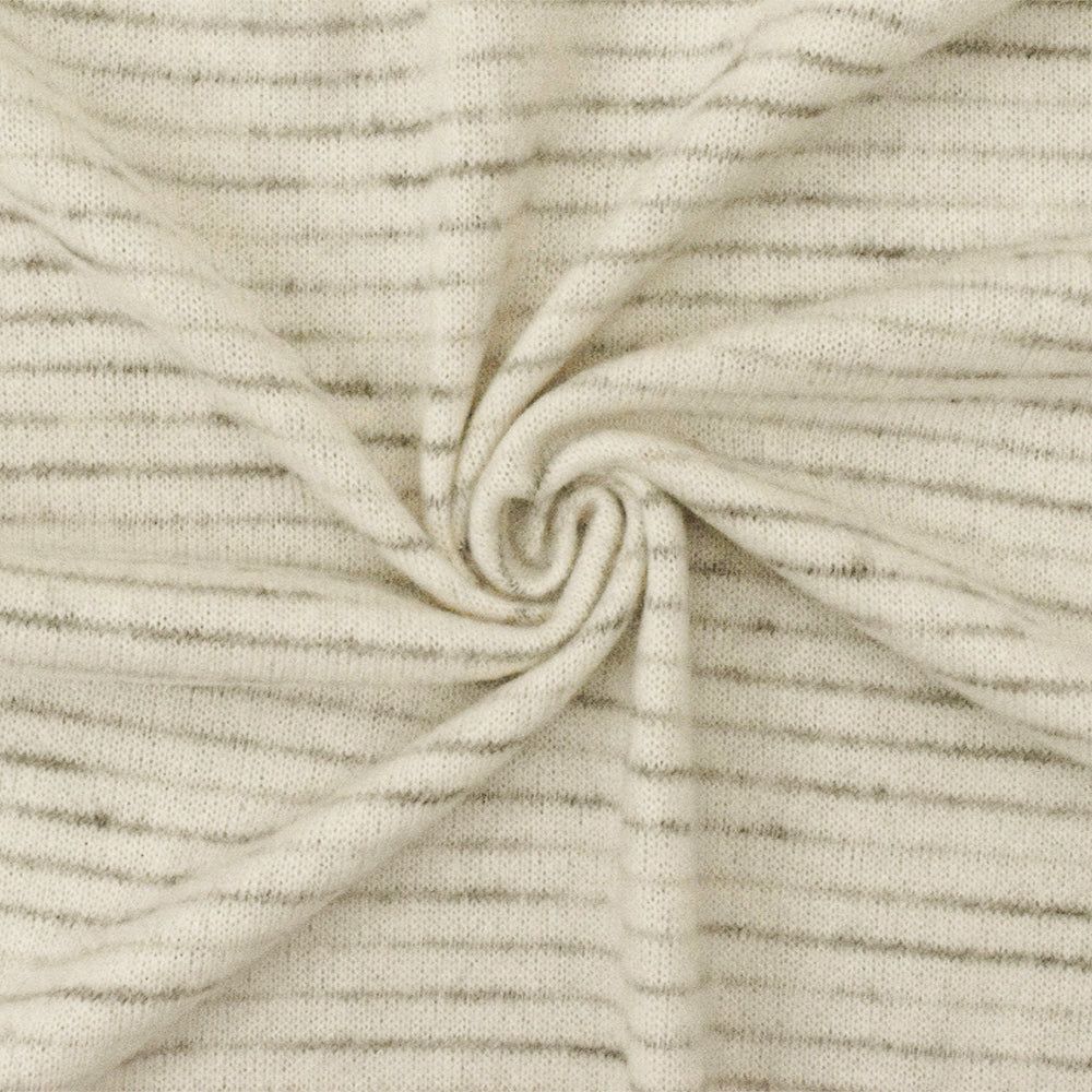 1 Yard Light Beige Gray Multi Stripe Stretch Jersey Knit Fabric 57 Inches Wide