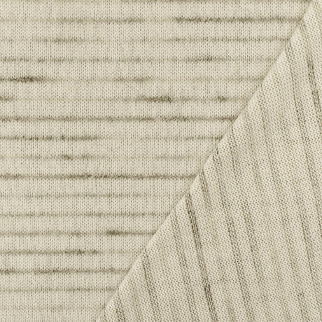 1 Yard Light Beige Gray Multi Stripe Stretch Jersey Knit Fabric 57 Inches Wide