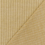 1 Yard Toasty Beige White Stretch Poly Brushed 3 by 2 Rib Knit Fabric 57 Inches Wide