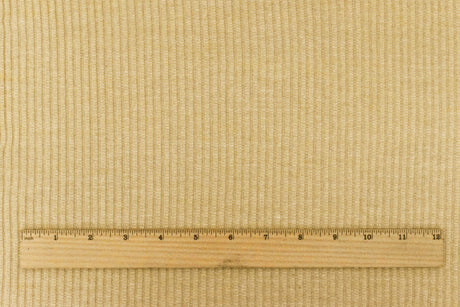 1 Yard Toasty Beige White Stretch Poly Brushed 3 by 2 Rib Knit Fabric 57 Inches Wide
