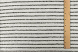 1 Yard Snow White Gray Stripe Stretch Rayon Brushed Jersey Knit Fabric 58 Inches Wide