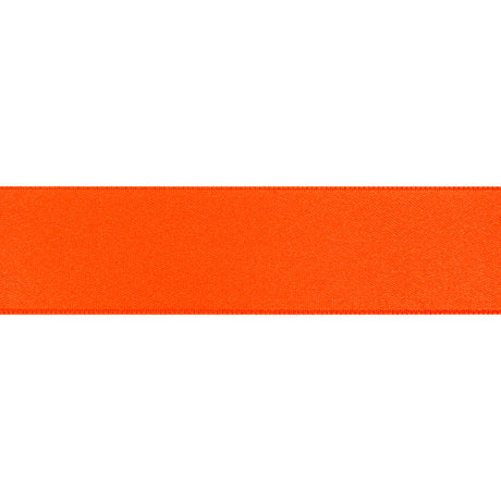 Neon Orange Double Face French Satin Ribbon - 1"