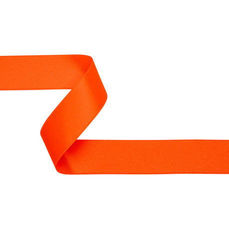 Neon Orange Double Face French Satin Ribbon - 1"