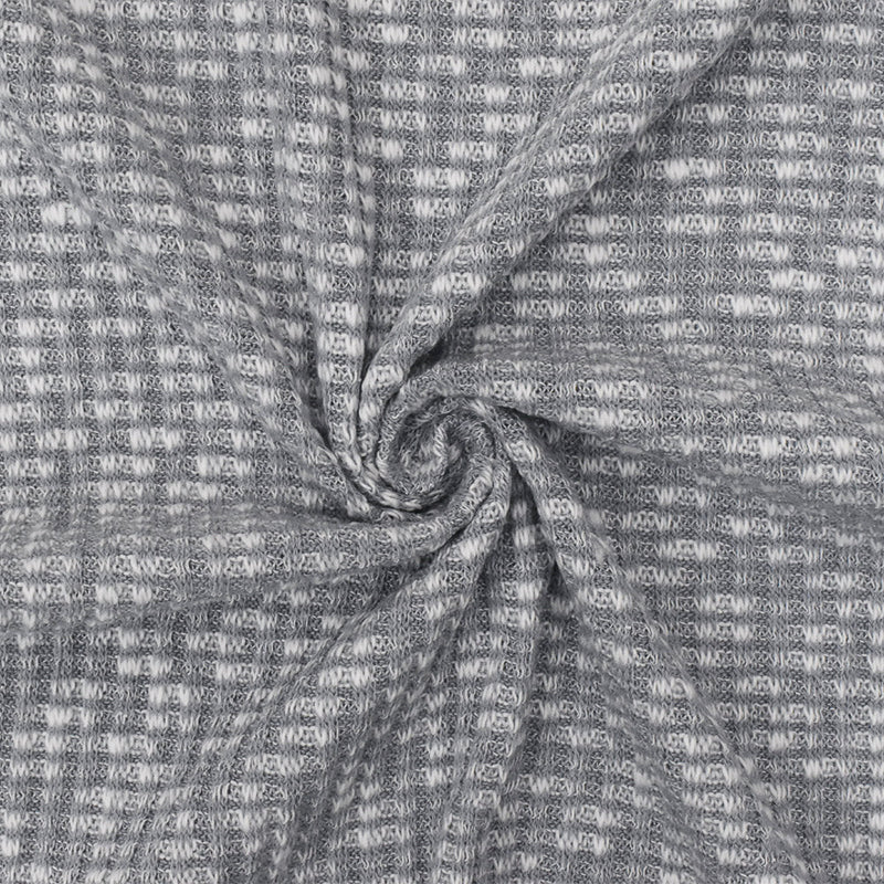 1 Yard Glacier Gray White Texture Stretch 3x2 Rib Knit Fabric 58 Inches Wide