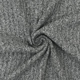 1 Yard Light Gray & Off Black Texture Stretch Rib Knit Fabric, 55 Inches Wide
