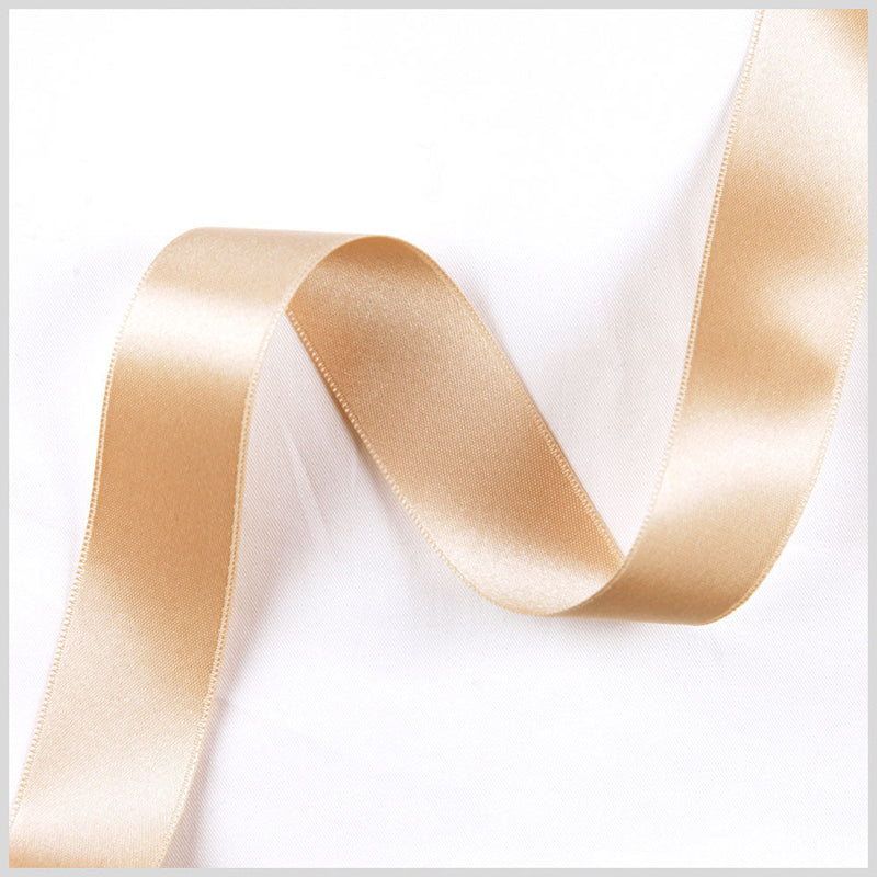 3/8" Tan Double Face French Satin Ribbon