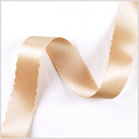 3/8" Tan Double Face French Satin Ribbon