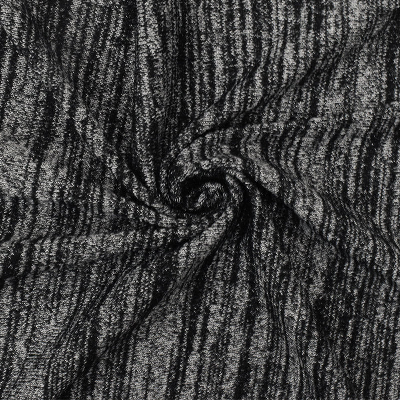 1 Yard Classic White & Black Slub Stretch Jersey Knit Fabric for Dresses, 58 Inches Wide