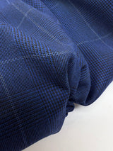 Polyamide Elastane Checked Fabric Blue Black
