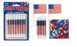 Oasis Supply, All American Bundle - 8-Pack Patriotic Birthday Candles, 6 USA! Food Flag Picks, & 4oz Red, White, & Blue Sprinkles